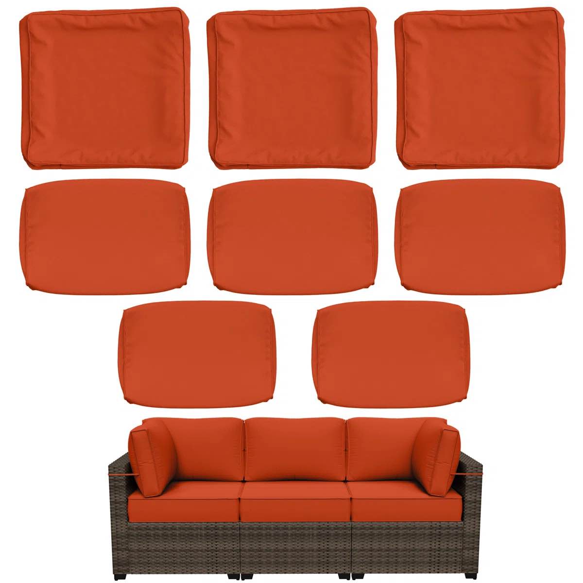 Condition photo showing New/Like New for 8 pcs outdoor cushion slipcovers all-weather patio cushion covers for outdoor furniture, covers only