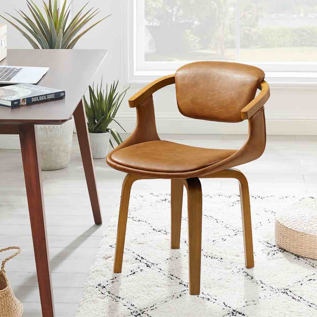 Condition photo showing New/Like New for breckston swivel faux leather home office task desk chair