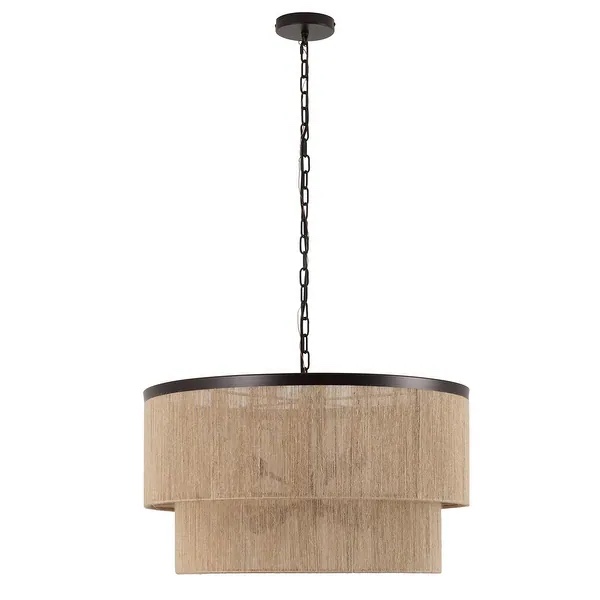 Condition photo showing New/Like New for 24" 6-light dimmable drum chandelier