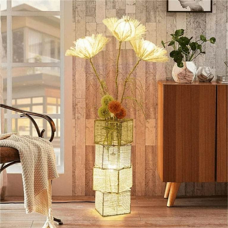 Condition photo showing New/Like New for conaway rattan tree floor lamp with outlet