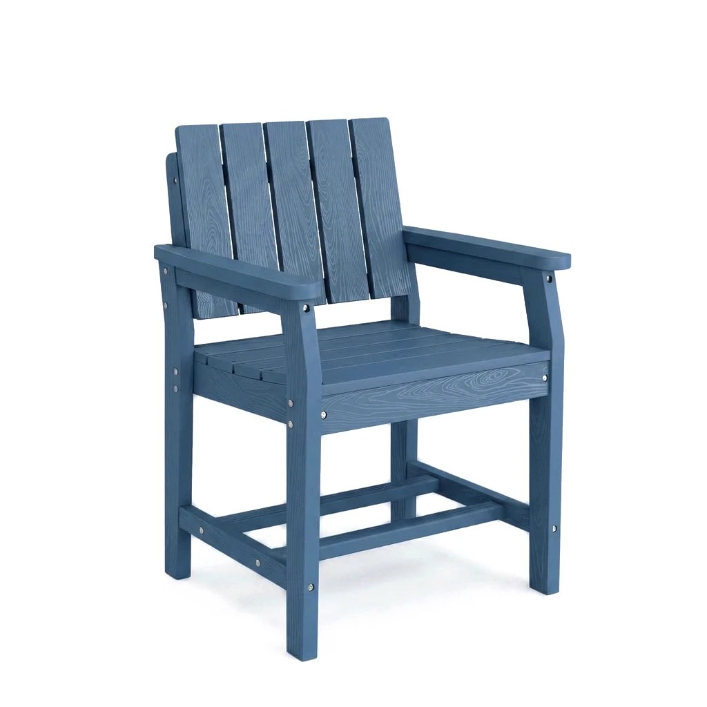 Condition photo showing New/Like New for serwall patio dining chair all weather hdpe outdoor dining chairs with armrests slatted seat