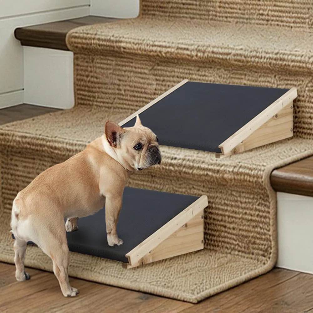 Condition photo showing New/Like New for dog ramp for stairs, non-slip rubber pet ramps for small medium dogs cats (set of 2)