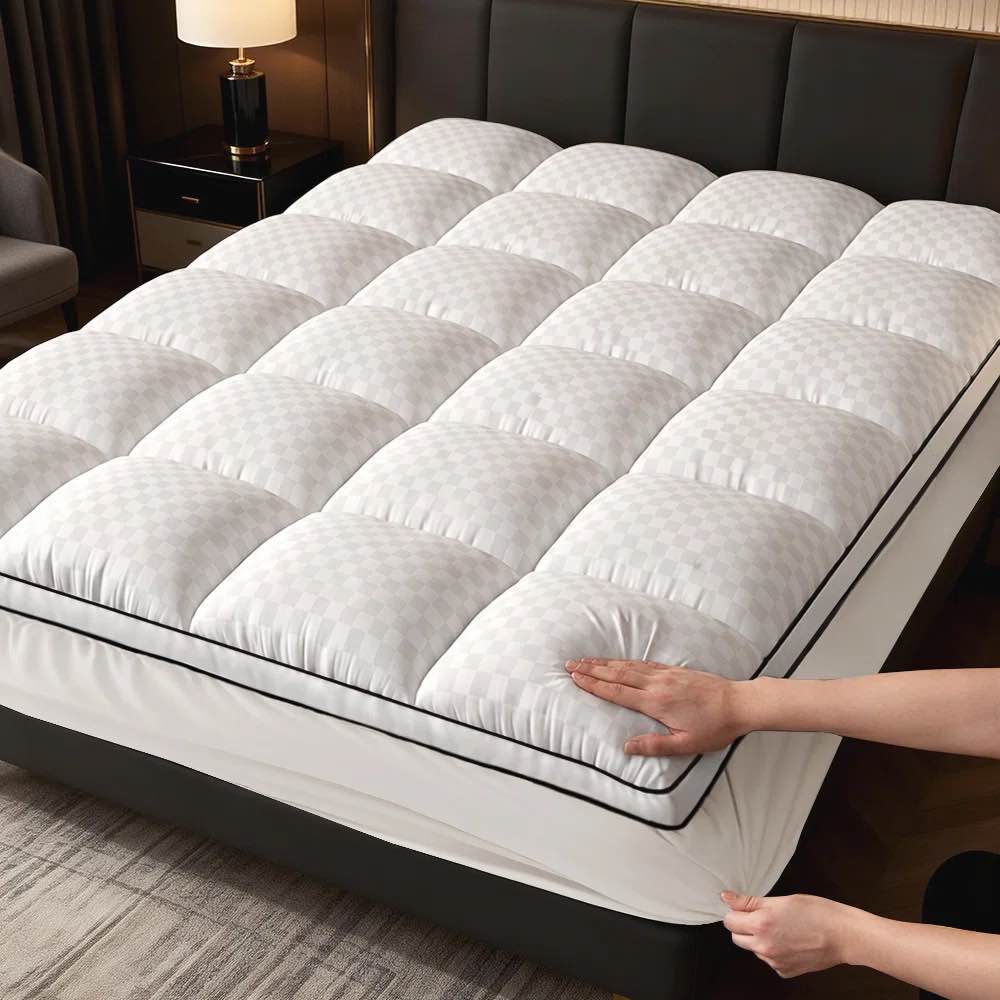 queen mattress topper, 1000gsm ultra thick white mattress pad, soft & supportive pillow top, 8-21 inch deep pocket, firm bed topper for cooling, hypoallergenic mattress protector