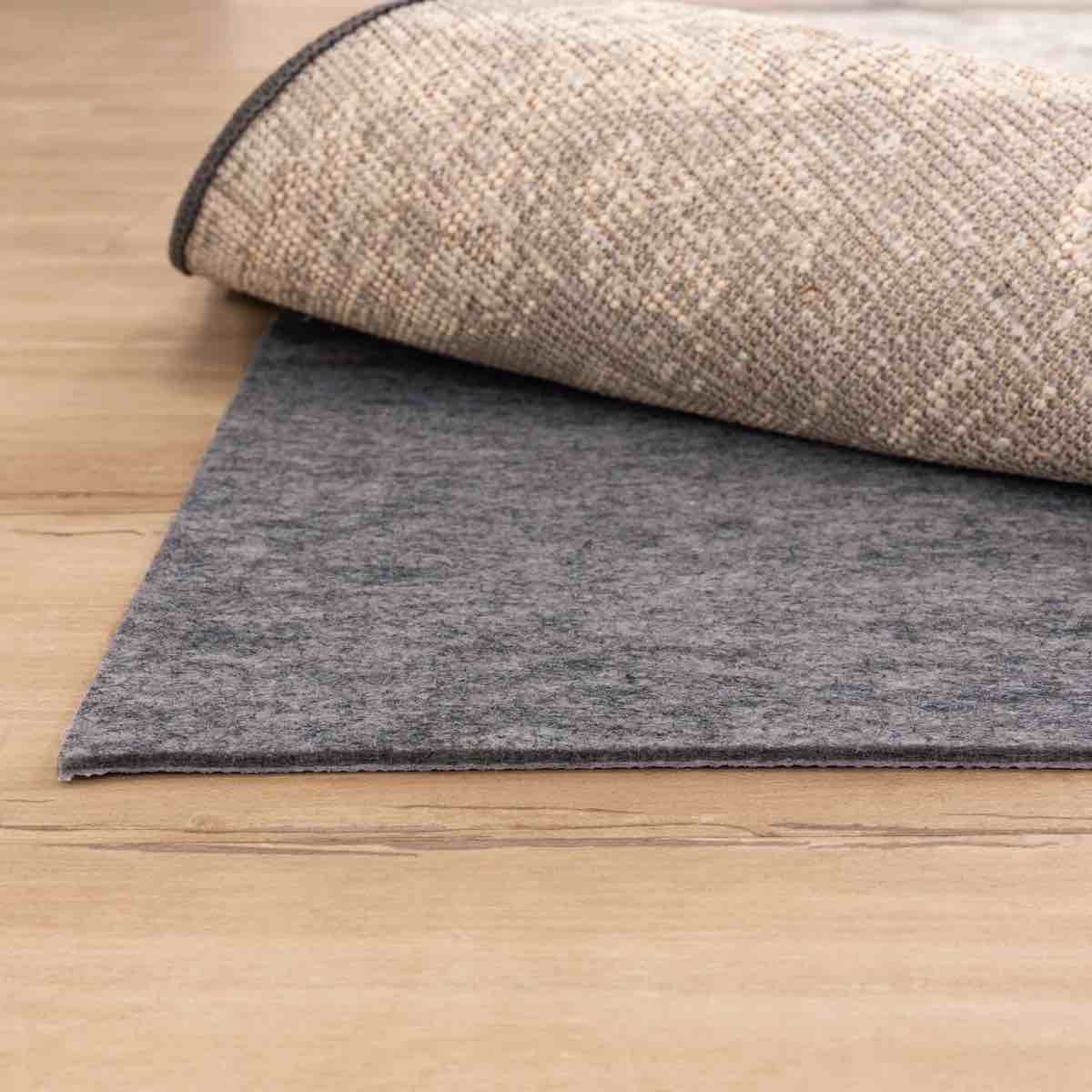 modern luxury non-slip grip 0.25" felt cushioned dual surface customizable rug pad
