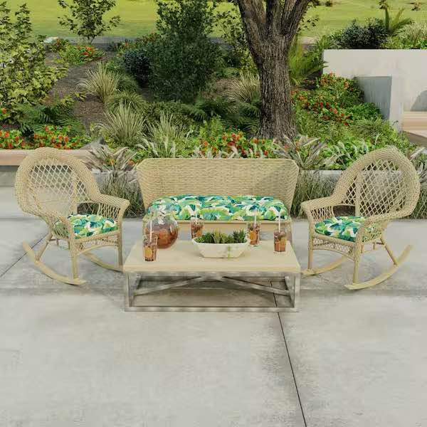 Condition photo showing New/Like New for outdoor wicker seat cushion