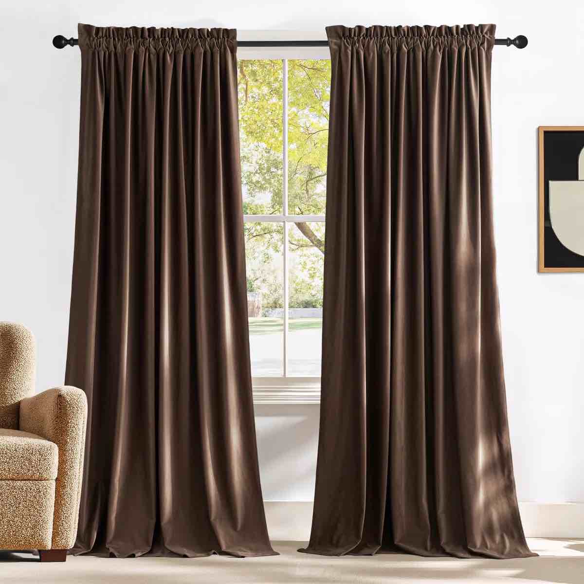 Condition photo showing New/Like New for velvet curtains thermal insulated sound reducing heavy matt heat & chill resistant drapes for home decoration, 2 panel