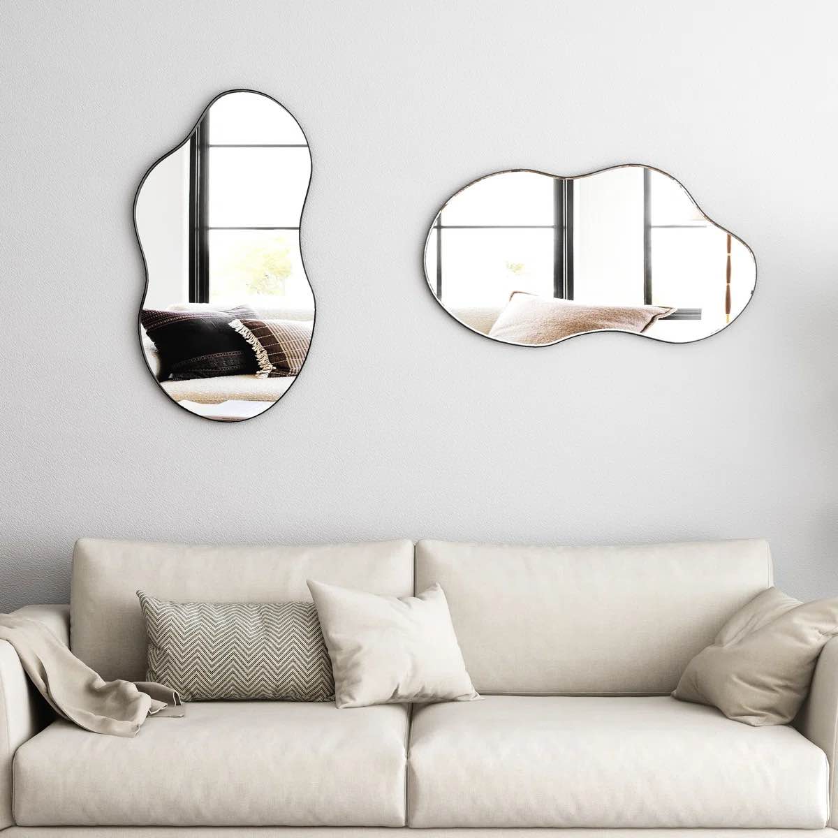 Condition photo showing New/Like New for ashane asymmetrical wall mirror metal frame