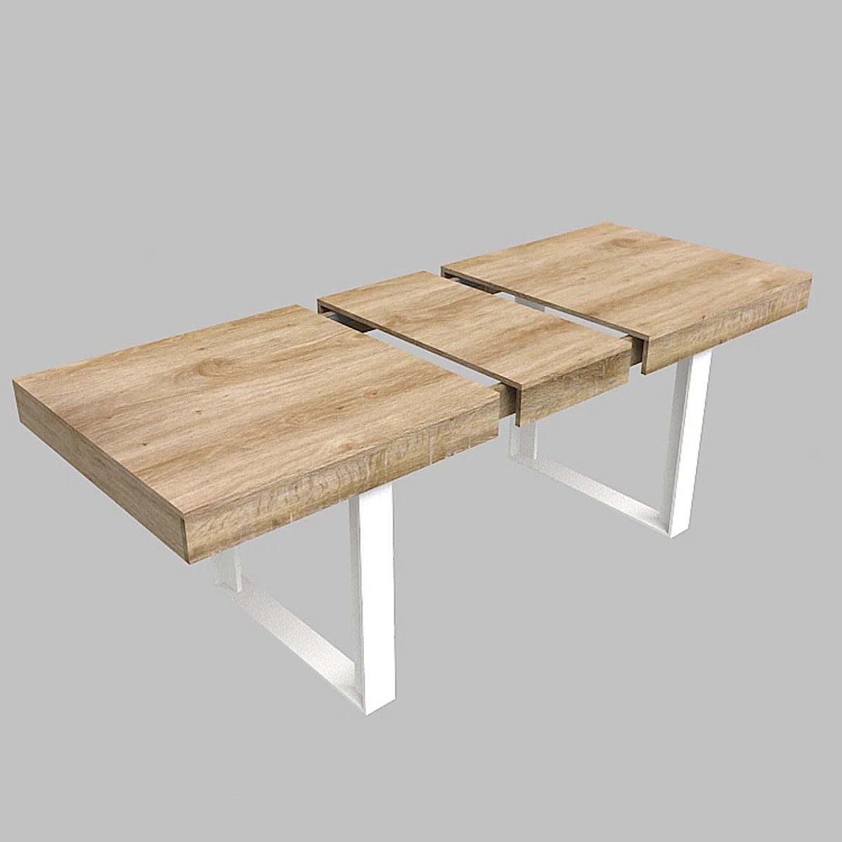 Condition photo showing New/Like New for 55.1"-70.9" extendable rectangular dining table for 4-6, mdf top with steel sled legs
