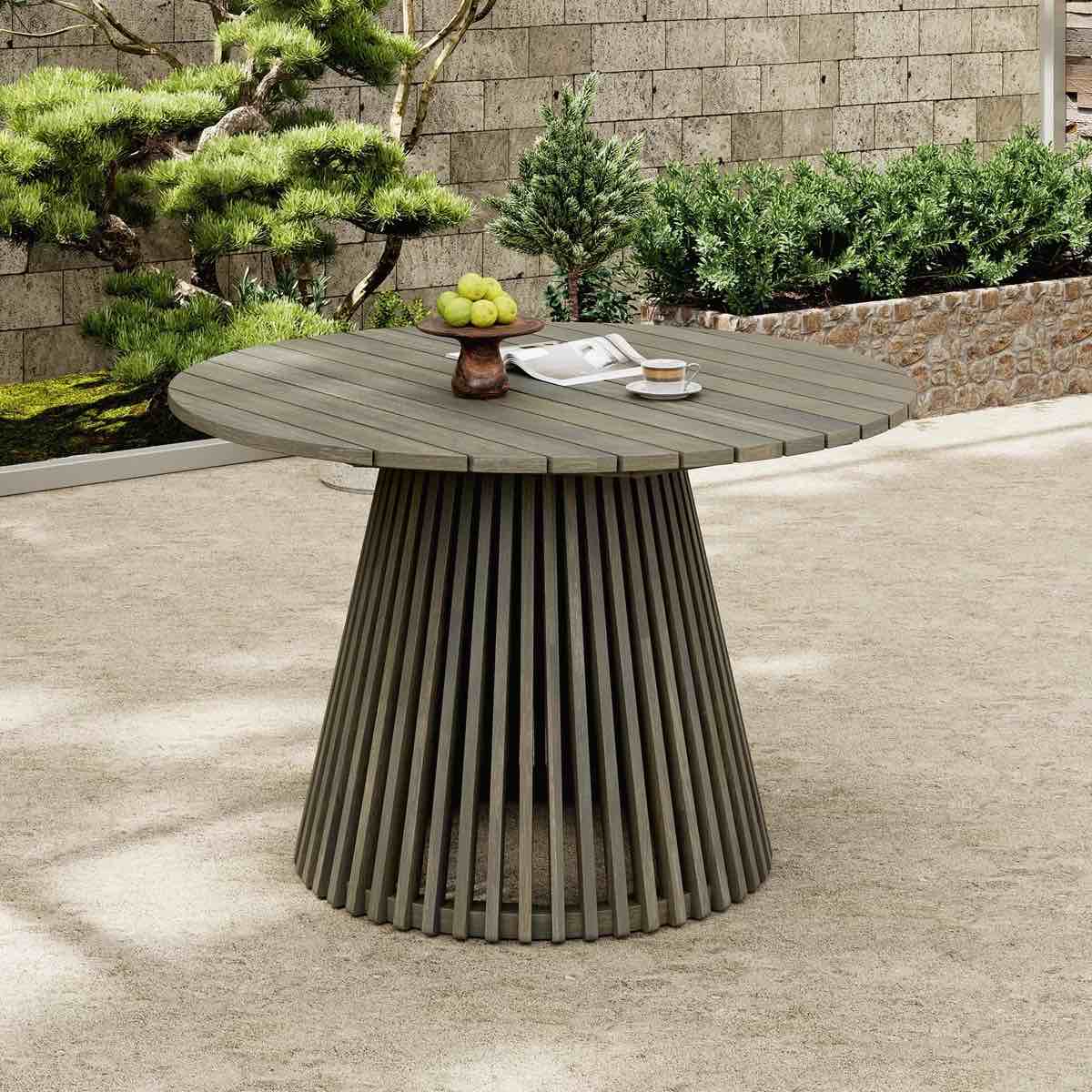 Catalina  Round Wood Outdoor Dining Table