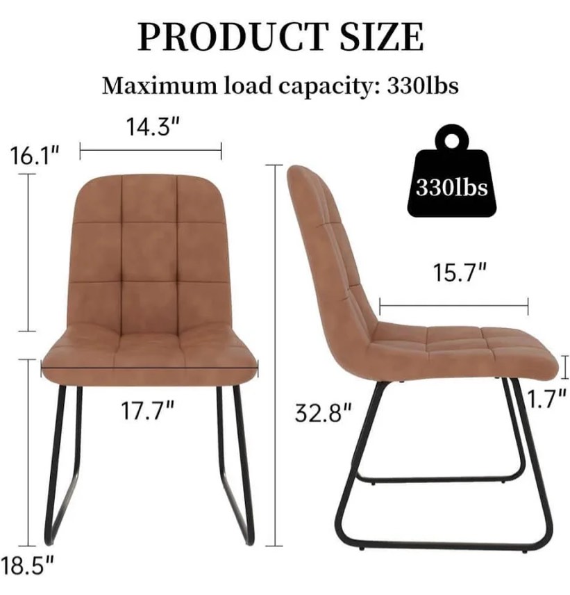 Condition photo showing New/Like New for tyrone faux leather upholstered side chair (set of 2)