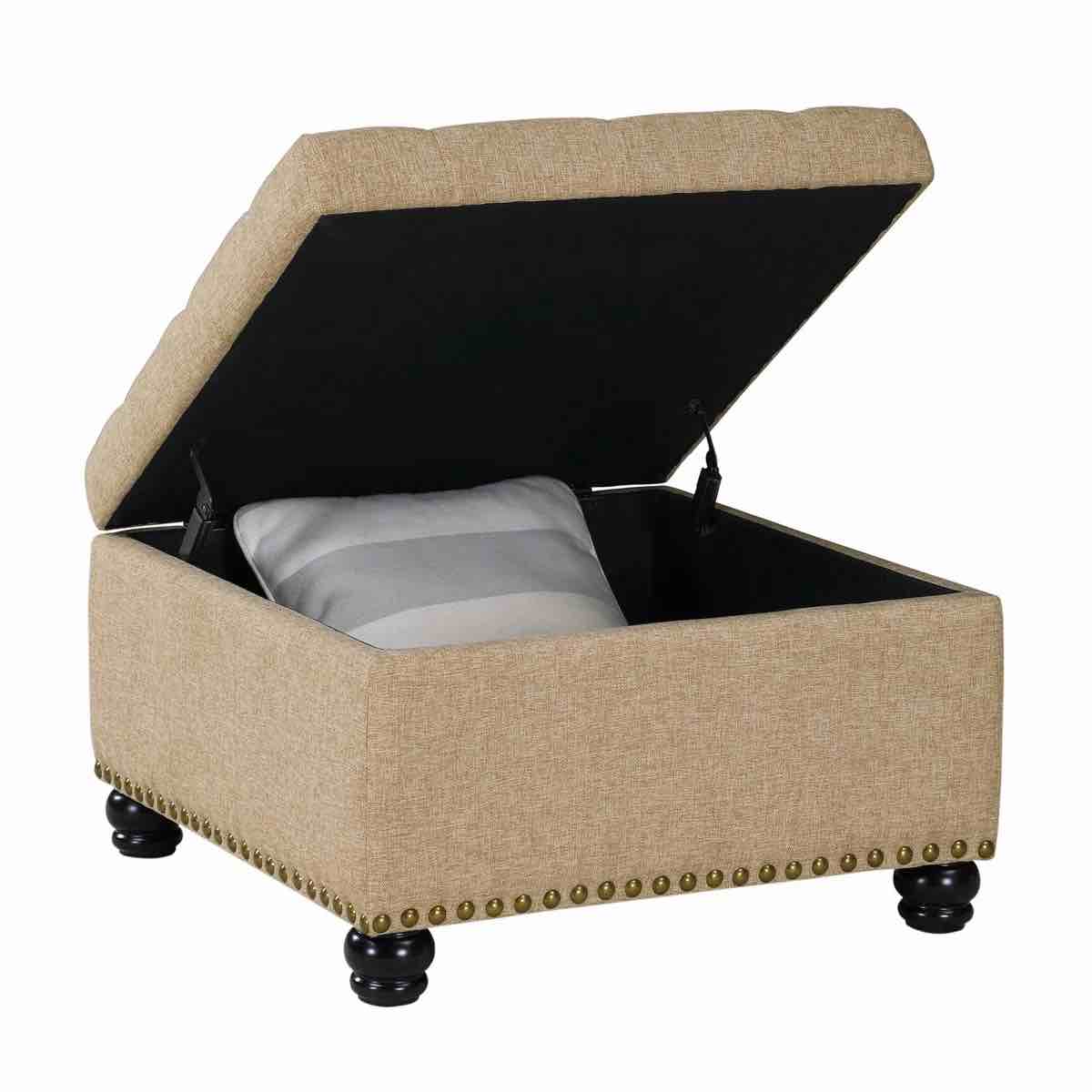 Condition photo showing New/Like New for dekayden upholstered tufted square storage ottoman