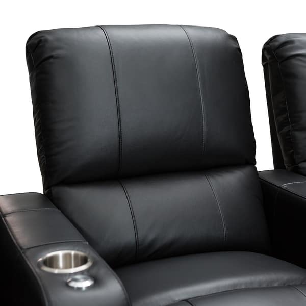 Condition photo showing New/Like New for seatcraft millenia leather home theater seating power recline with cup holders black