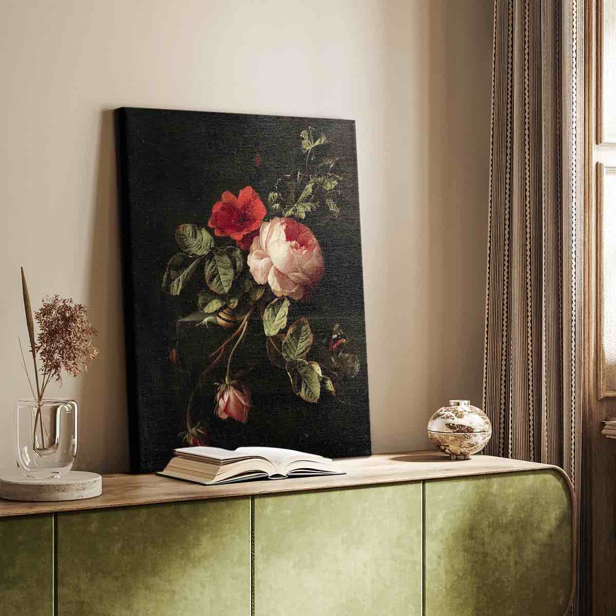 Condition photo showing New/Like New for vintage floral print ccclxi -gallery wrapped cavas