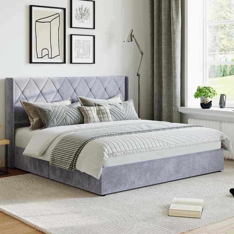 Upholstered Queen Hydraulic Lift-Up Storage Bed Frame (USAN1040288BB-5)