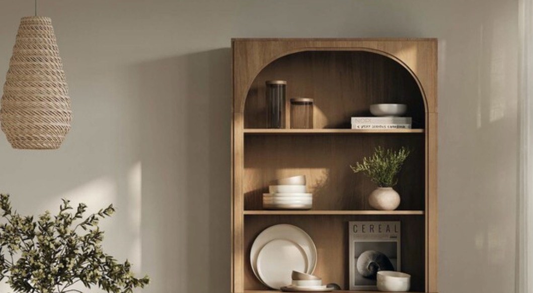  Modern Wood 3-Tier Shelves Camel