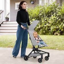 Costway Lightweight Compact & Airplane-Friendly Travel Baby Stroller in Gray
