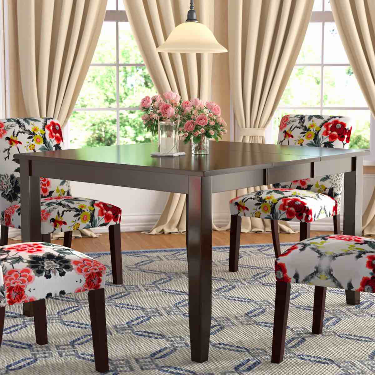 York Extendable Solid Wood Dining Table 