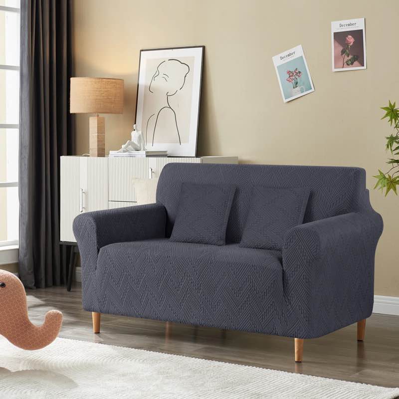 harriet anti-slip box cushion sofa slipcover - 1 piece stretch couch cover for 3 seater sofa with 2 pcs pillow covers - washable jacquard sofa furniture protector slipcovers 