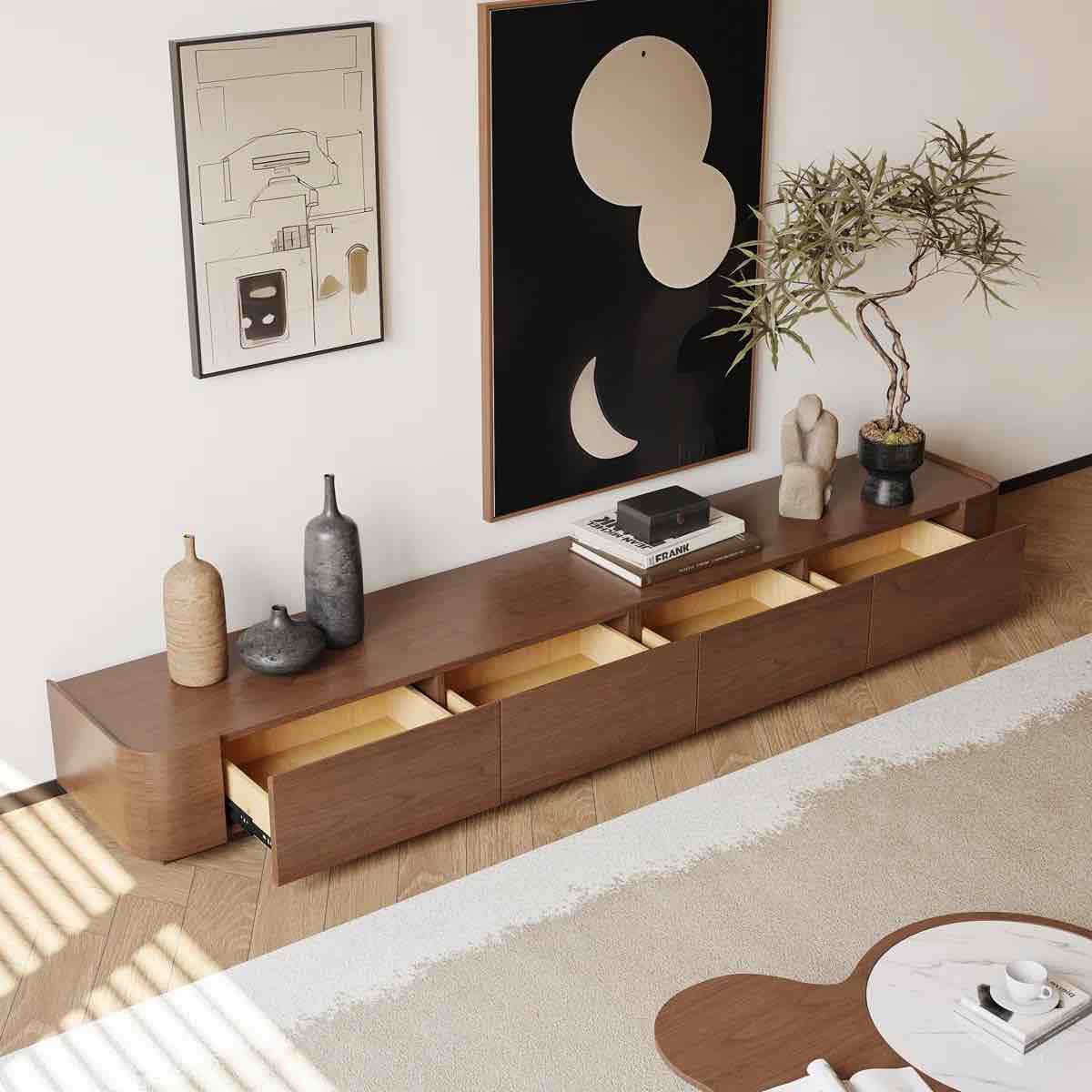 Lydiane 52" Combination TV Cabinet with Storage and Drawers, Wooden Finish (INCOMPLETE - BOX 1 OF 2.)