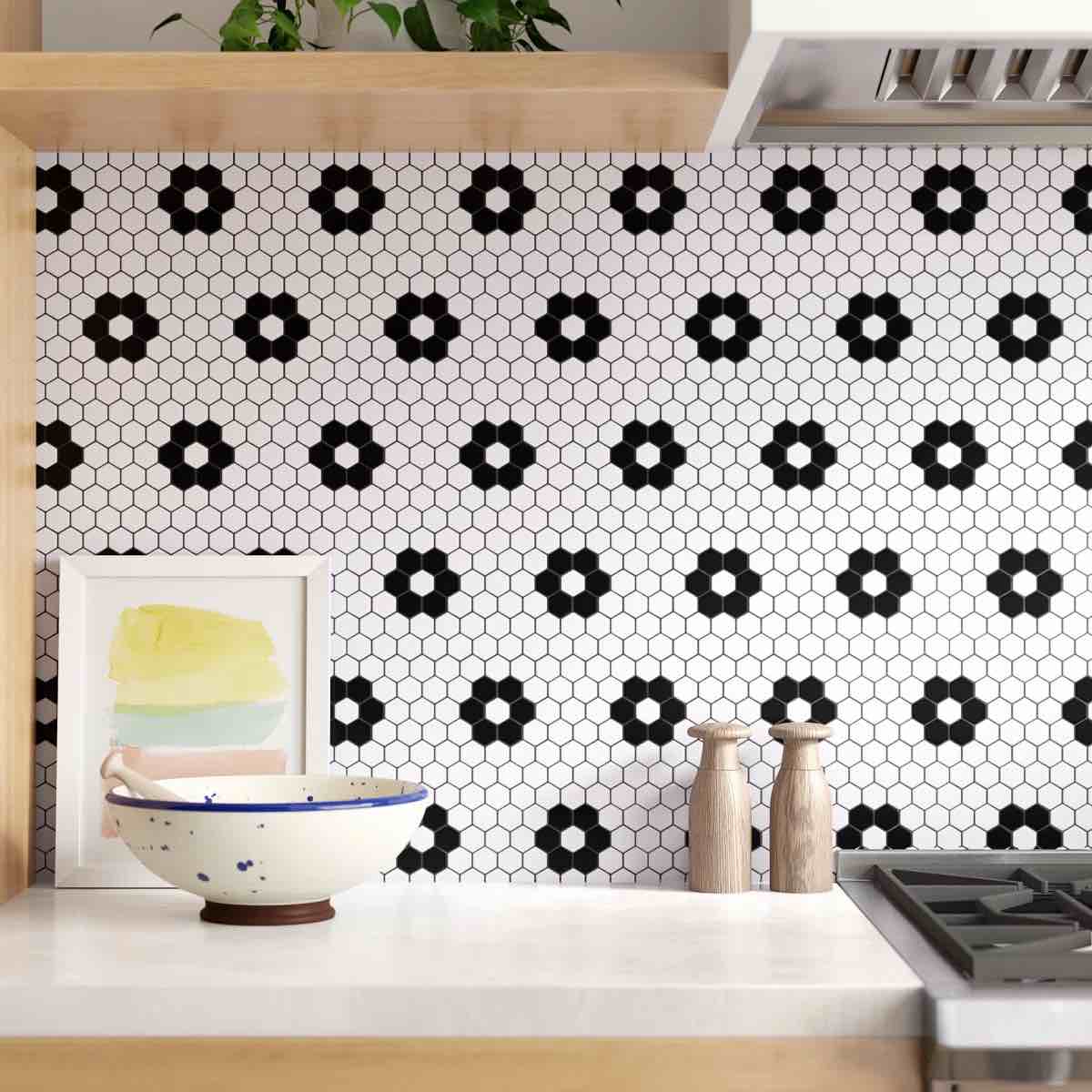 value series 1“ x 1" porcelain honeycomb mosaic wall & floor tile