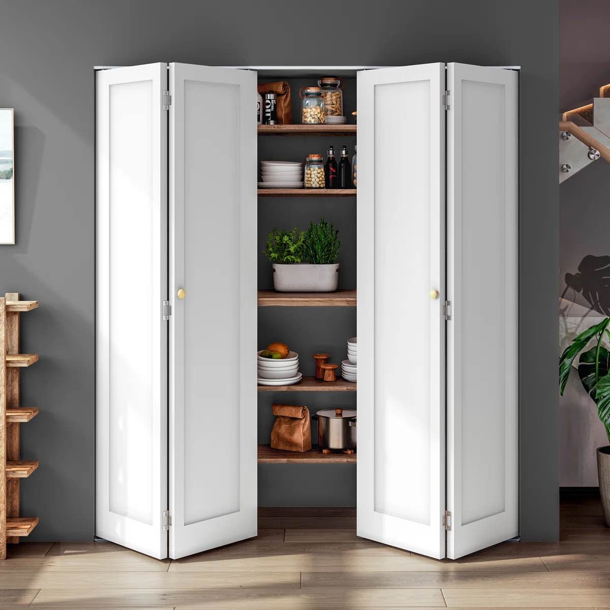 Double Paneled Manufactured Wood Primed Bi-Fold DoorFusion Size: 72" x 80" (DOORS ONLY.)