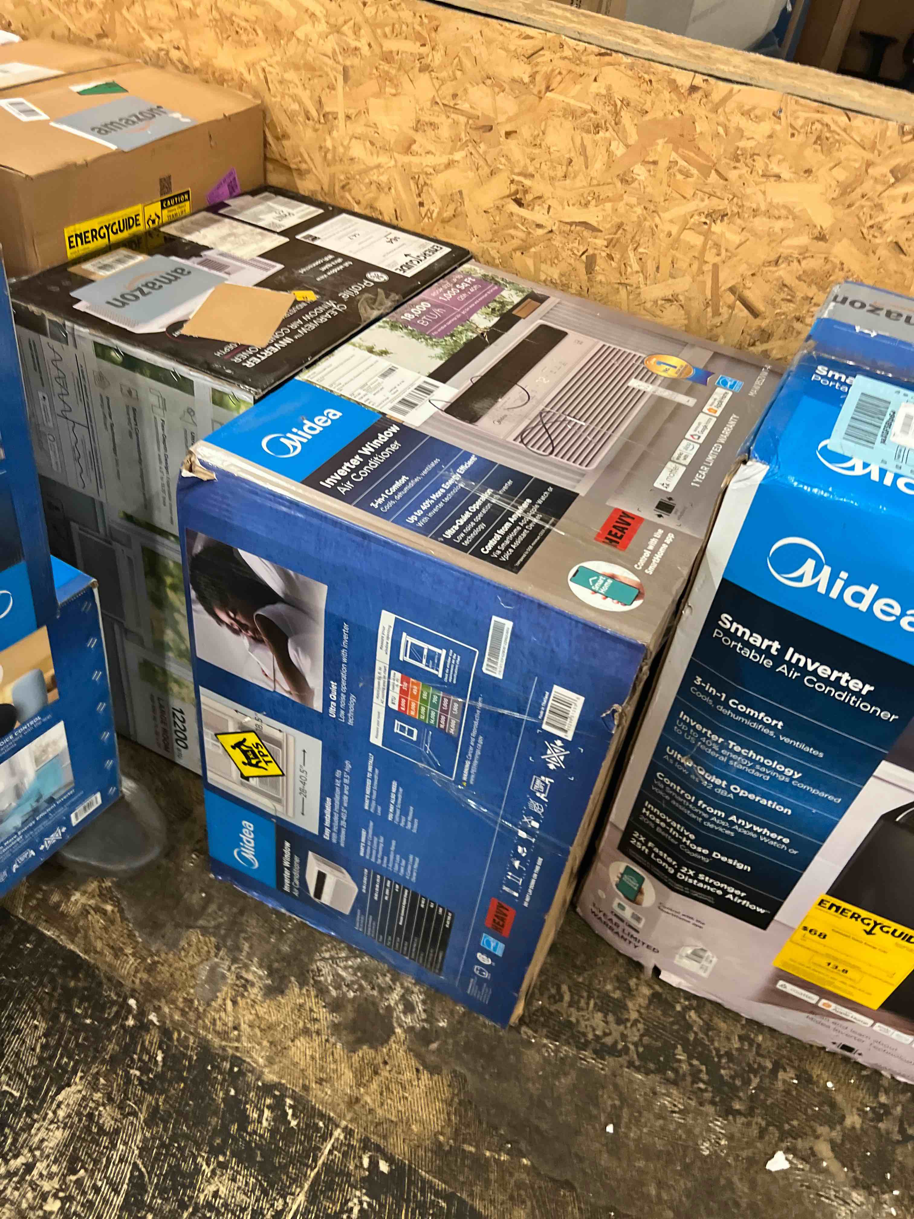 Condition photo showing New/Like New for midea 18,000 btu smart inverter window air conditioner with app, alexa control, 208/230v ac unit cools up to 1,000 sq. ft, quiet operation, energy saving, remote & easy installation kit, white inverter ac 18,000 btu, 208/230v