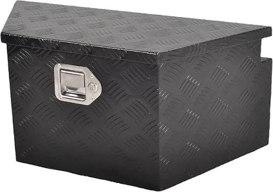 26 inch aluminum utility trailer tongue tool box wide utility trailer tongue toolbox rv storage organizertrailer storage tool box with lock & keys black,5 bar tread (26"x13.3"x12") 26"x13.3"x12"/aluminum