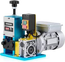 creworks 180w motor automatic wire stripper machine, 5 blade electric wire stripping machine for 0.06"-1.18" (1.5-30 mm) scrap wire with 2 feed plates foot pedal switch sharpening rod for 0.06-1.18 in. wires