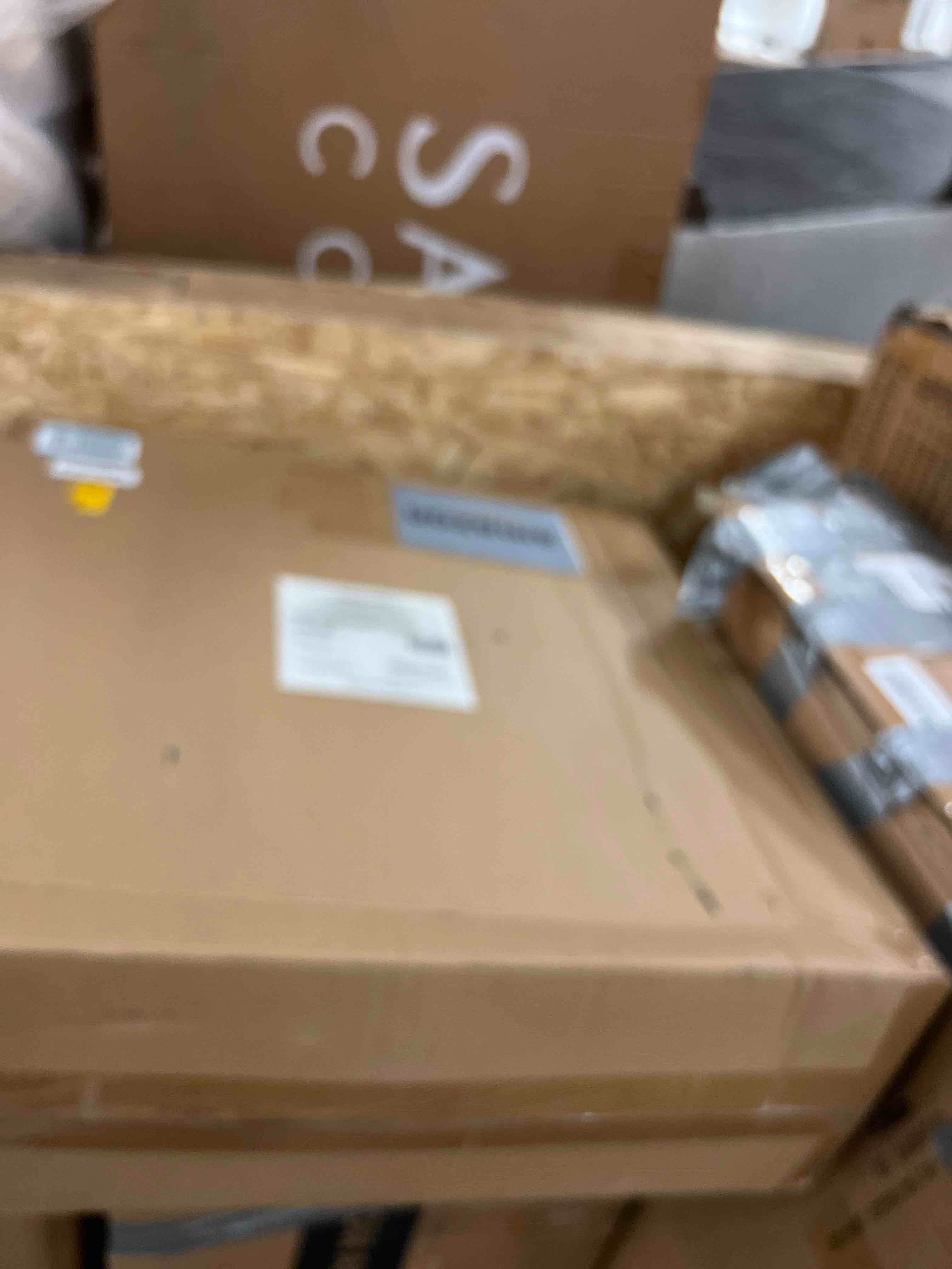 Condition photo showing New/Like New for amazon basics 20" high velocity industrial fan, floor fan, with 3 speeds, tilt head, etl-listed safety compliance, metal housing/blades, ideal for industrial/commercial space/garage/gym, 125w, black