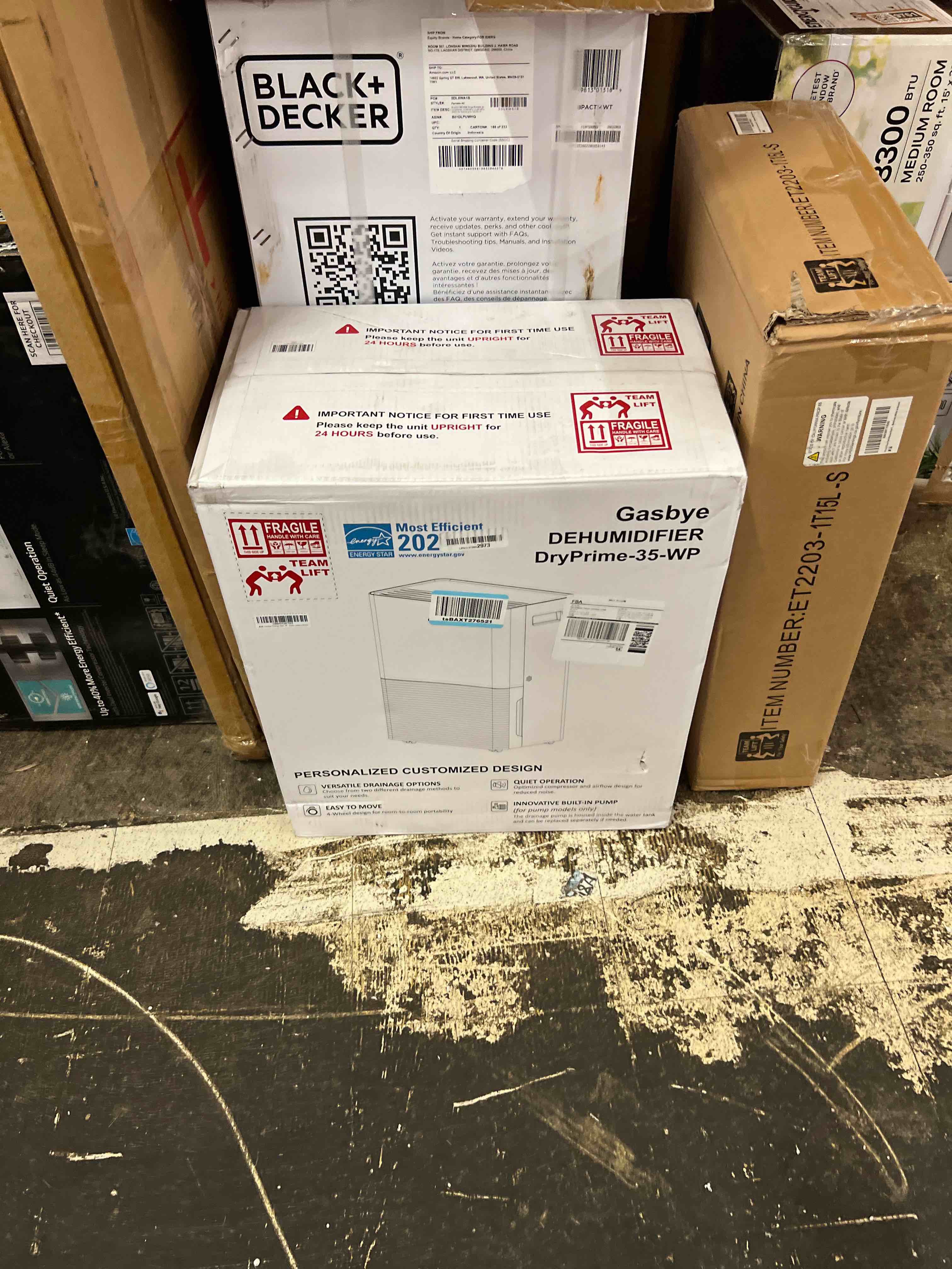 Condition photo showing New/Like New for gasbye energy star 2026 dehumidifier with  for basement - [44db quiet, easy to clean & clog-free], max 75 pints/day, 16.5ft drain hose, auto shut-off, auto restart, white