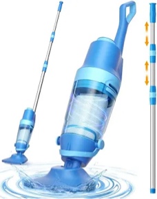 cordless pool vacuum for inground & above ground pools: 23.8 gpm powerful stable suction, telescopic pole up to 90.6", 60-min runtime, extra-large filter & rechargeable pool cleaner for spas/hot tubs