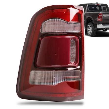 led tail light red cover with blind spot compatible with 2019-2023 dodge ram 1500 left driver side replace 68262531ah red with blind spot left