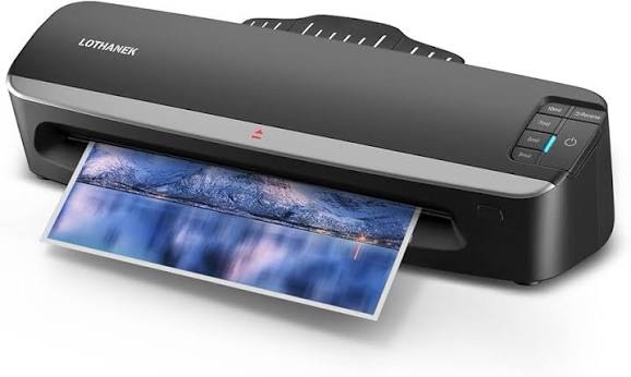 13 inch 4-roller laminator machine, 3-10 mil 60-second warm-up a3 commercial laminating machine with 50 sheets, lothanek heavy duty thermal machine for home, school office teacher use black-silver