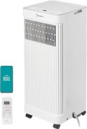 midea 8,500 btu ashrae (5,000 btu sacc) portable air conditioner, smart control, cools up to 150 sq. ft., with dehumidifier & fan mode, easy- to-use remote control & window installation kit included" 8,500 btu, wifi