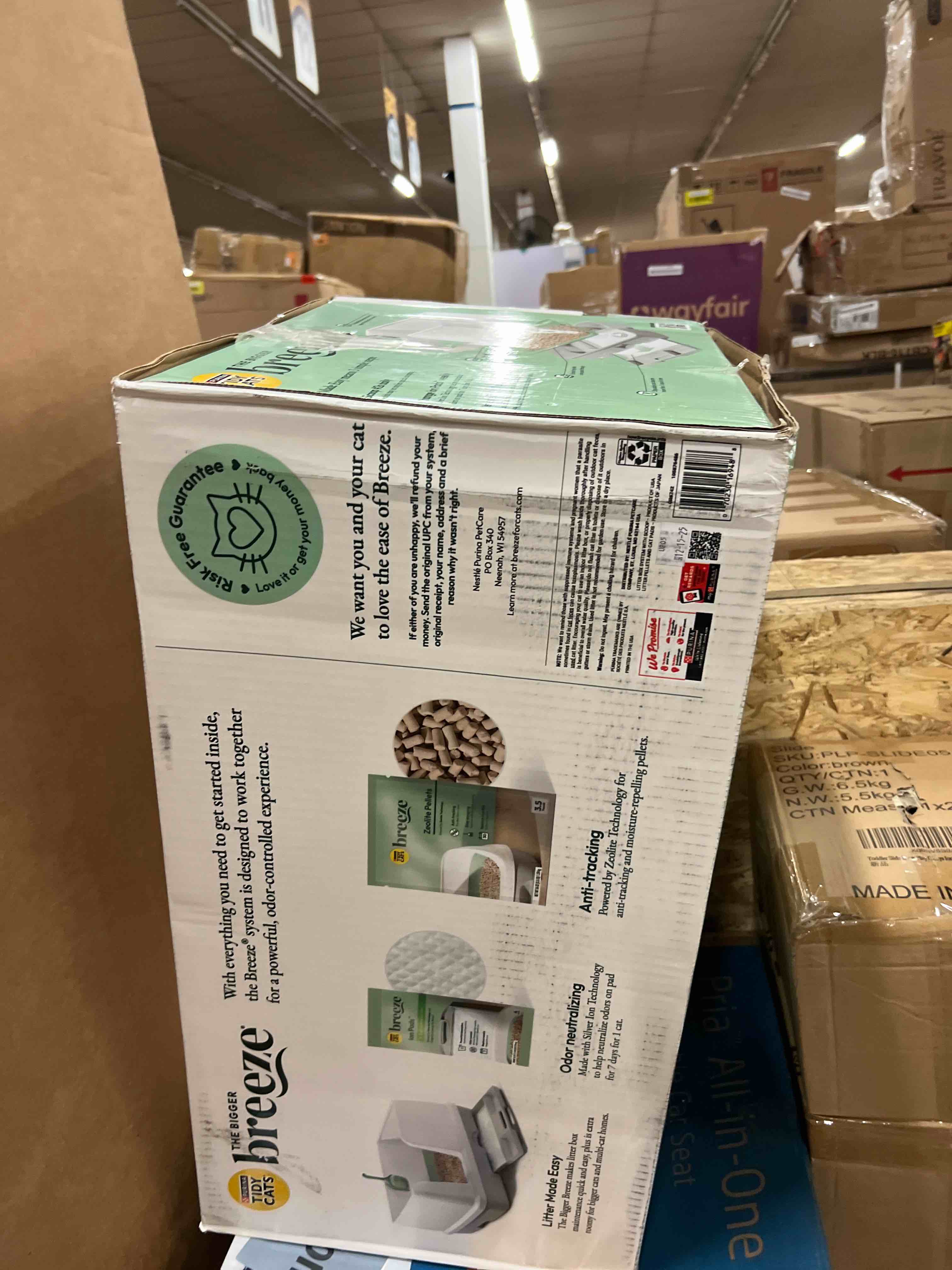 Condition photo showing New/Like New for purina tidy cats non clumping litter system, breeze xl all-in-one odor control & easy clean multi cat box - 18 lb. box