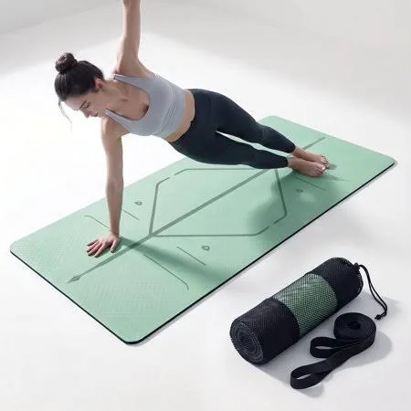 keep extra wide yoga mat, 7mm thick 72" x 32" exercise mat | 7mm thick extra wide yoga mat with carry strap for home workout, yoga, exercise and pilates pale green