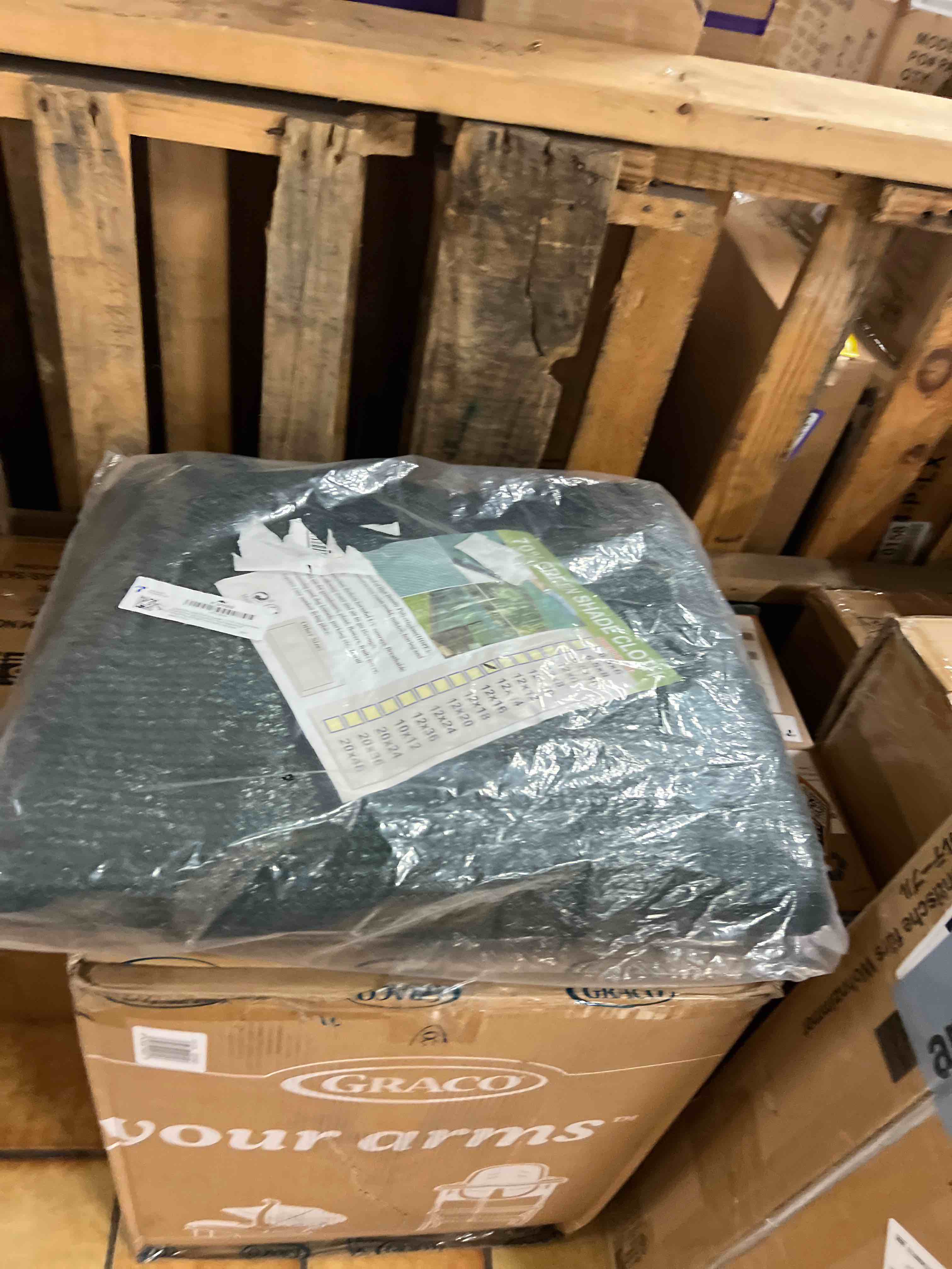 Condition photo showing New/Like New for 70% green shade cloth 12ft x 14ft sun shade netting with grommets | breathable uv block balanced shade for garden, plants cover patio, pergola, chicken coop, kennel, vegetables, greenhouse
