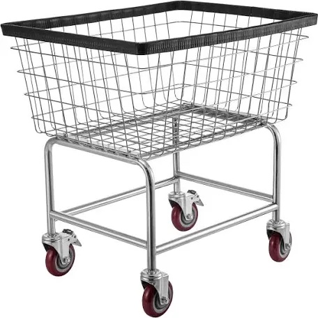 vevor wire laundry cart, 4.5 bushel wire laundry basket with wheels, 35''x15.7''x22'' commercial wire laundry basket cart, steel frame with chrome finish, 5'' casters, wire basket cart for laundry