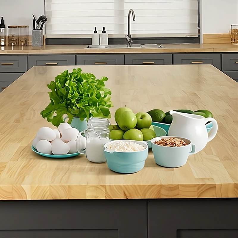 Bartlum Sturdy Solid Hevea Wood Block Countertop for Workbenches