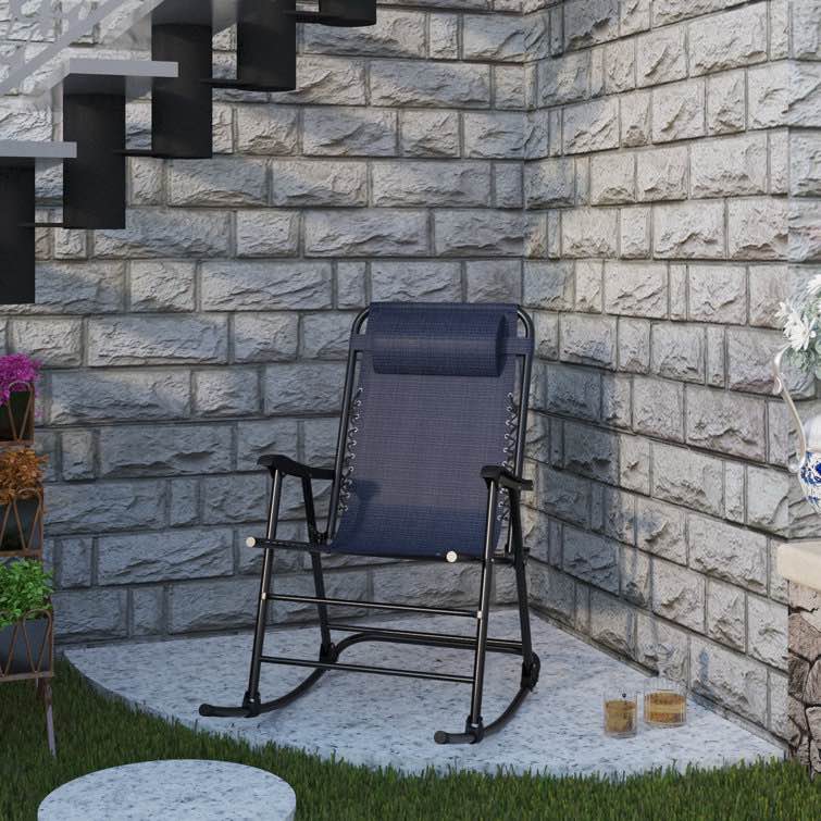 kantzer rocking metal chair with cushions