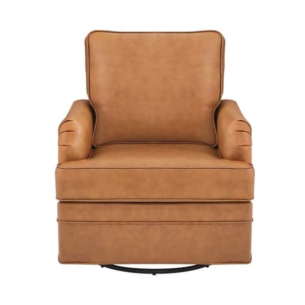 genuine leather swivel accent chair sn-019-01