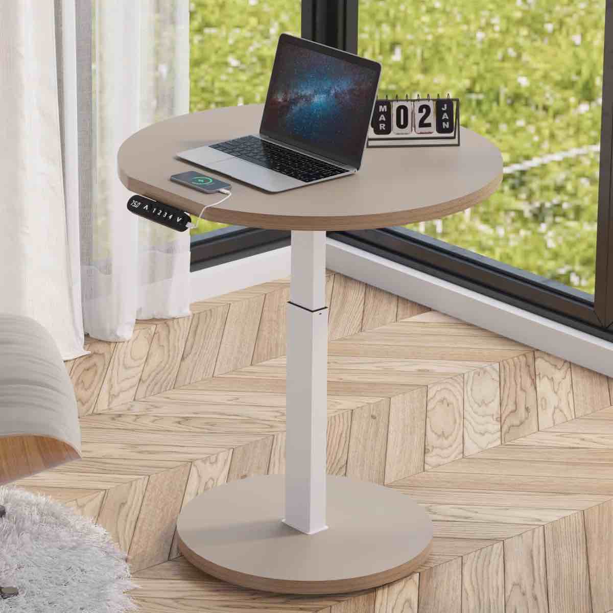31.5" round electric adjustable height standing desk