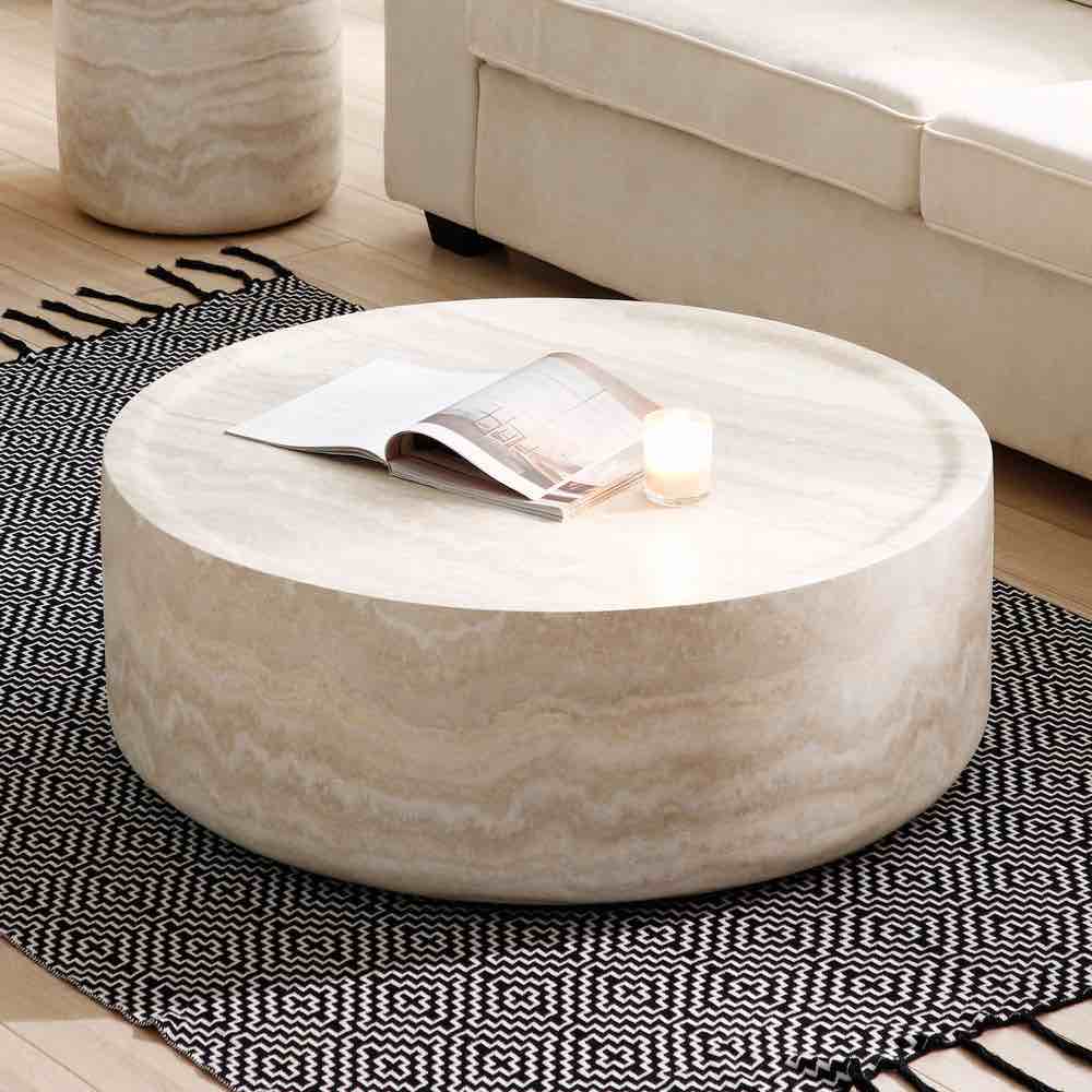 Faux Marble Pattern Modern Coffee Table