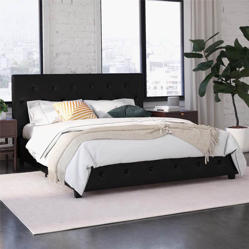 Bhaven Tufted Upholstered Low Profile Platform Bed