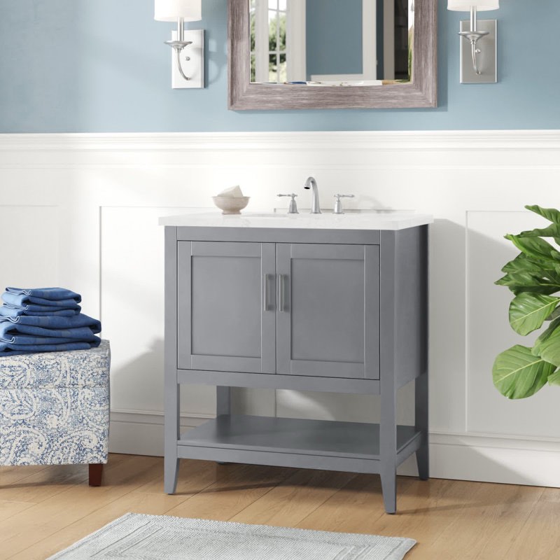 Scottsbluff 29.87" W x 18.87" D x 33.87" H Single Bathroom Vanity