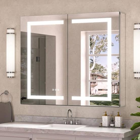 36'' x 32'' Rectangular LED Lighted Anti-Fog Tempered Glass Medicine Cabinet JG9181