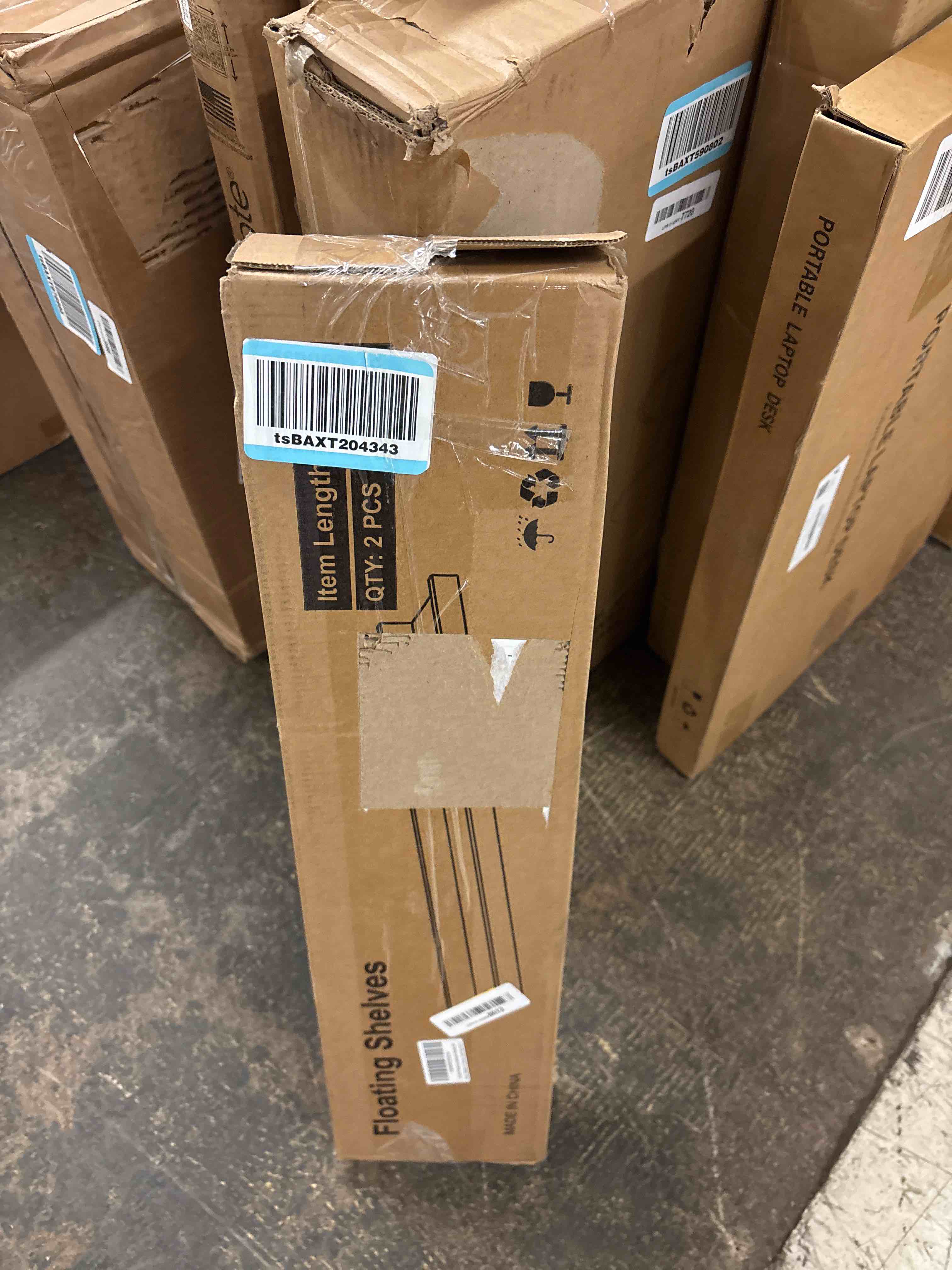 Condition photo showing New/Like New for White Floating Shelves for Wall Decor, Long Wall Mounted Storage Shelf for Bedroom, Living Room, Bathroom, Kitchen, Nursery, Display Picture Ledge Shelf with Lip Set of 2-24 Inches, White