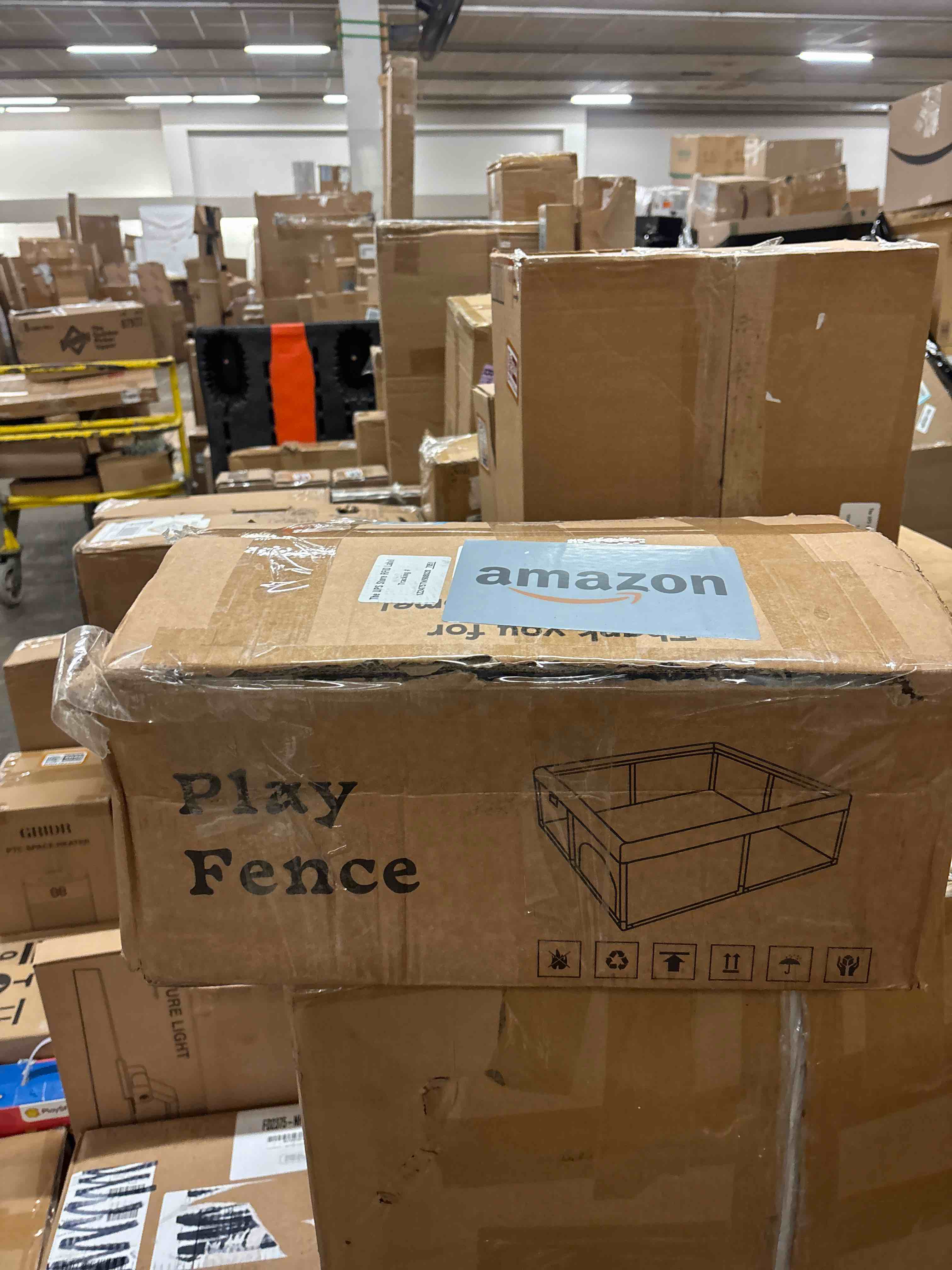 Condition photo showing New/Like New for 79" ×79" Extra Large Baby Playpen, Baby Playard for Babies and Toddlers, BabyFence Play Pens for Indoor & Outdoor, Sturdy Safety Play Yard with Soft Breathable Mesh, Anti-Fall, Grey 79*79 IN Grey