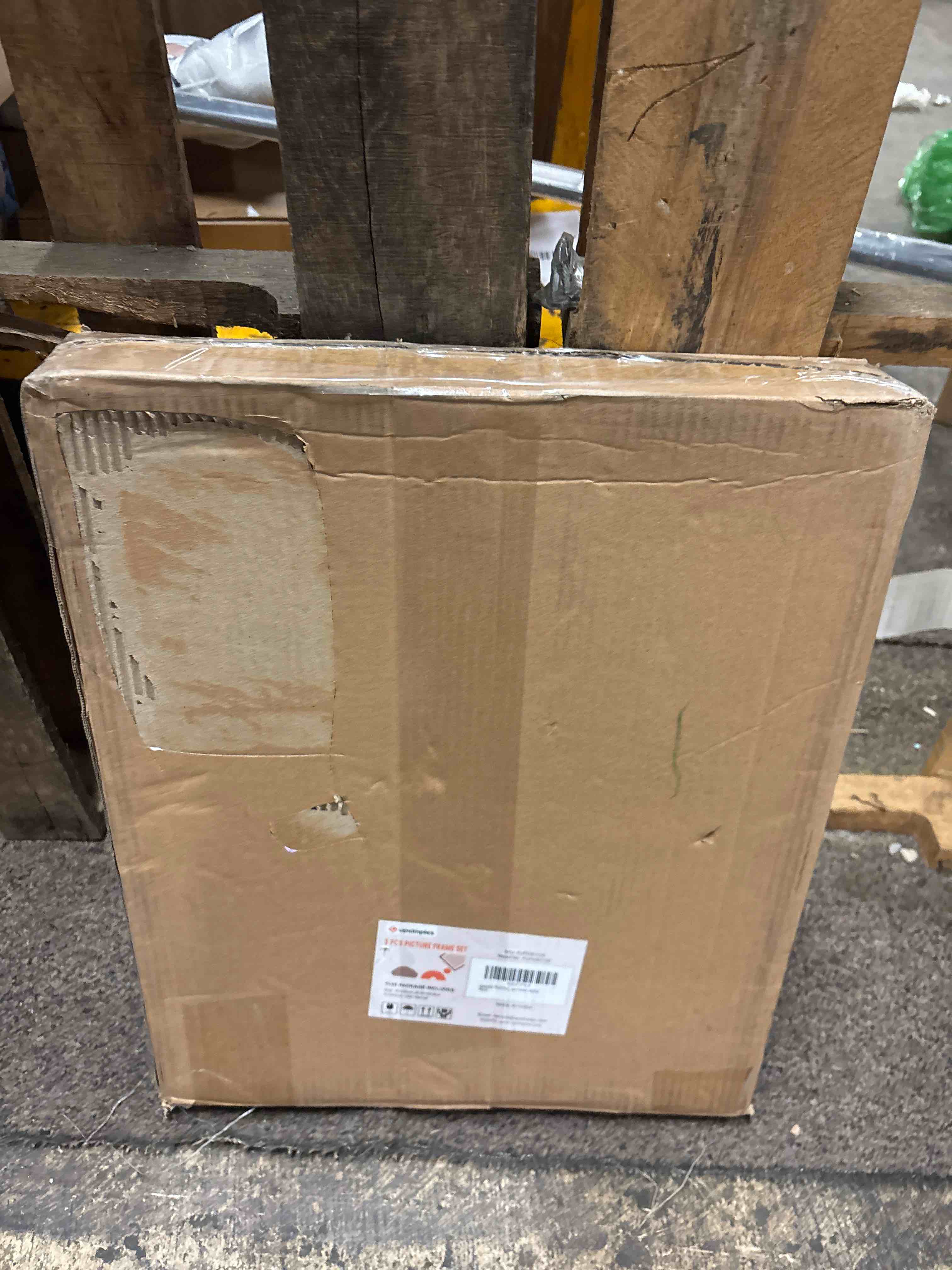 Condition photo showing New/Like New for upsimples 16x20 Picture Frame Set of 5, Display Pictures 11x14 with Mat or 16 x 20 Without, Wall Gallery Poster Frames, Natural Natural 16x20