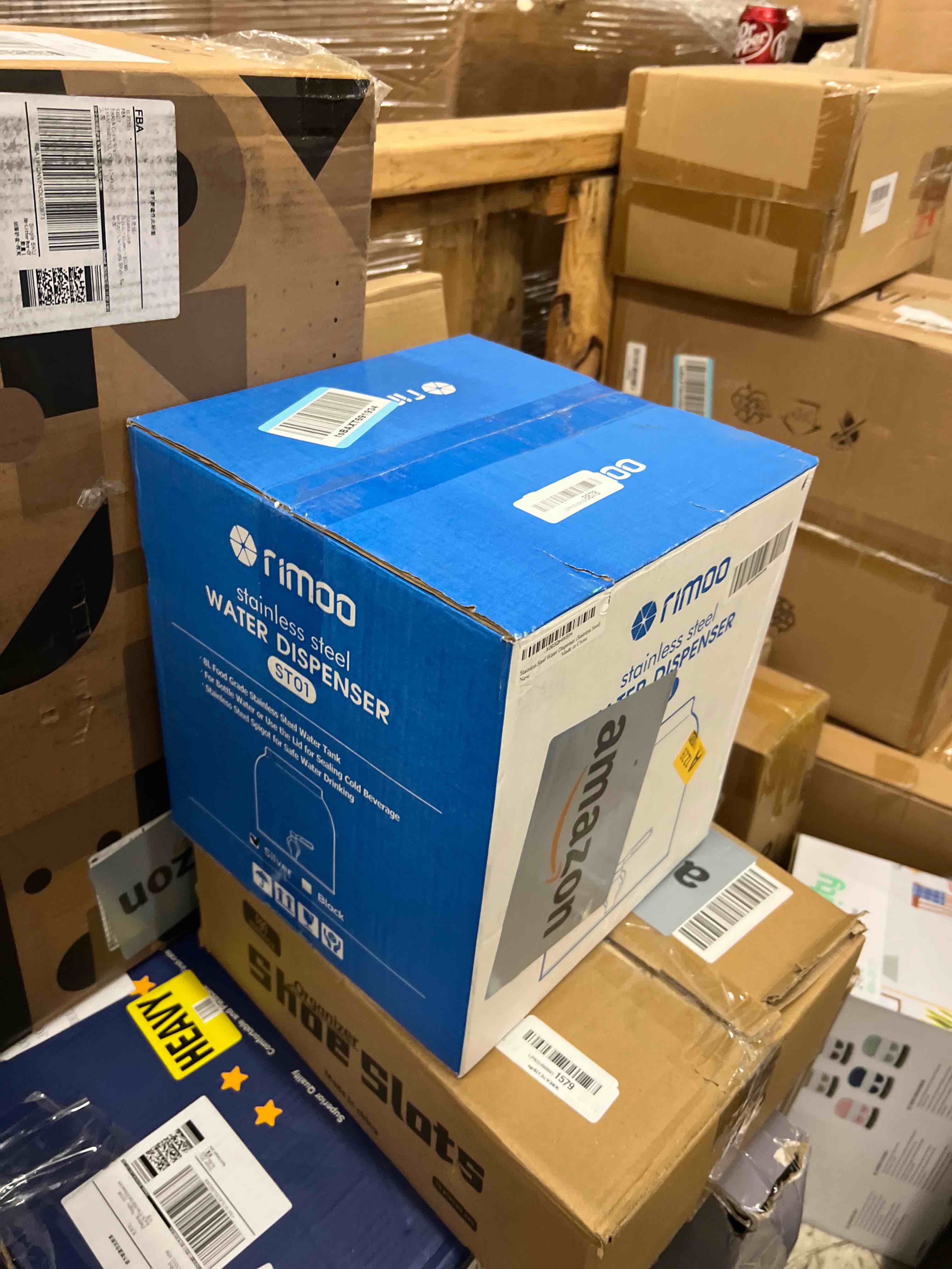 Condition photo showing New/Like New for Stainless Steel Water Dispenser, 2.5 Gallon Drink Dispenser with 18/8 Stainless Steel Spigot & Airtight Lid, Water Cooler Dispenser Countertop for 3-5 Gallon Bottle, Water Crock for Parties Home